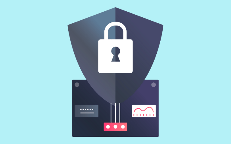 pale blue background with a navy lock on it to indicate compliance and gdpr