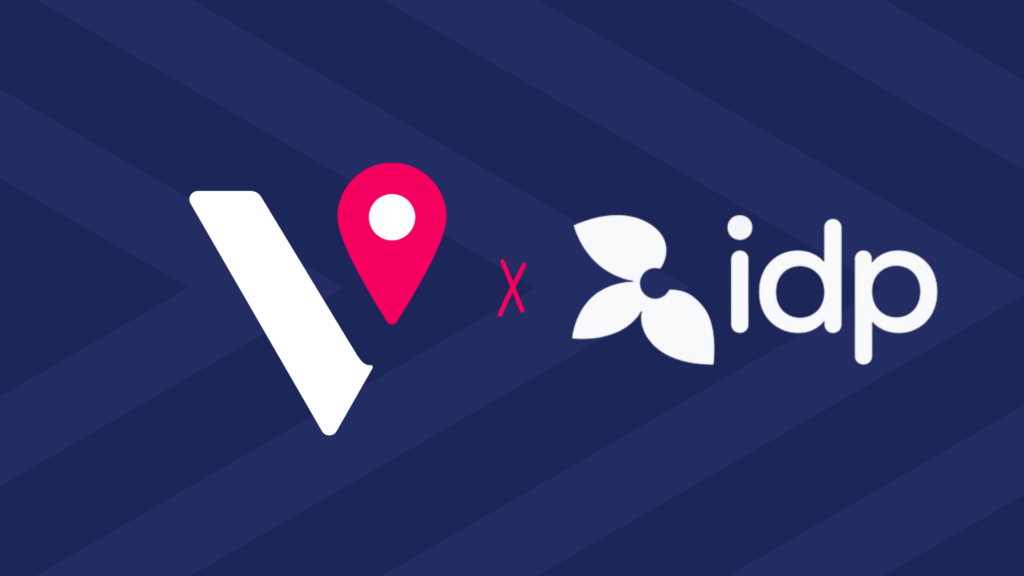 Vepple and IDP logo on a blue chevron background